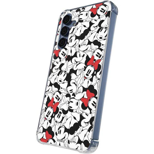 Disney Minnie Mouse Red Color Pop Face Pattern Galaxy A35 5G Clear Case